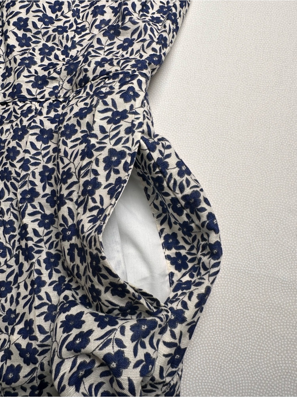J.Crew Floral Sleeveless Fit Flare Dress Women Size 2 Blue White Linen Cotten - Picture 9 of 12